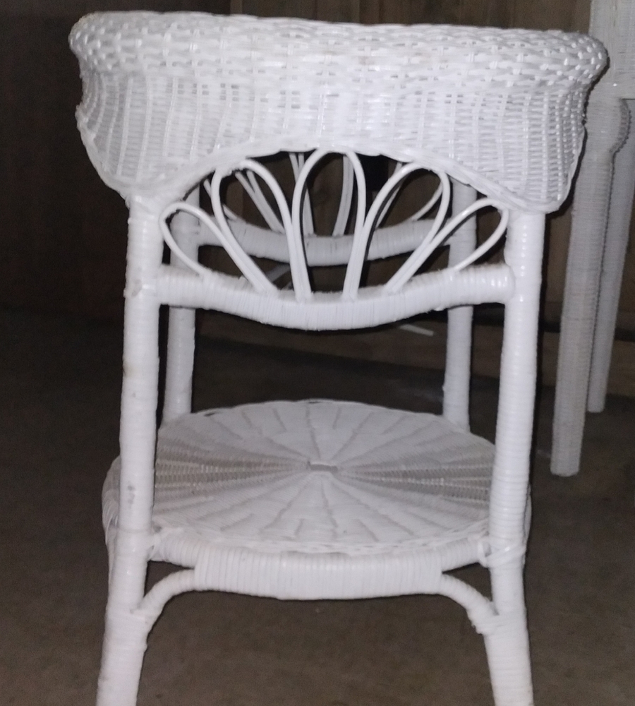 Vintage wicker rattan bedside or anywhere table.